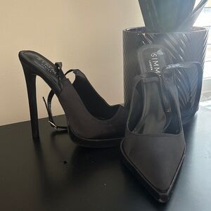 SIMMI London black satin stillettos